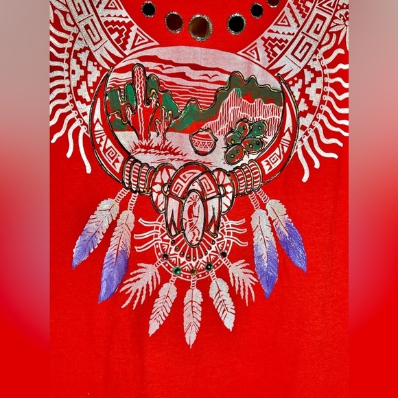 VINTAGE FAST FASHION OF CALIFORNIA Women’s Hand Painted T-shirt, One Size - Picture 6 of 16